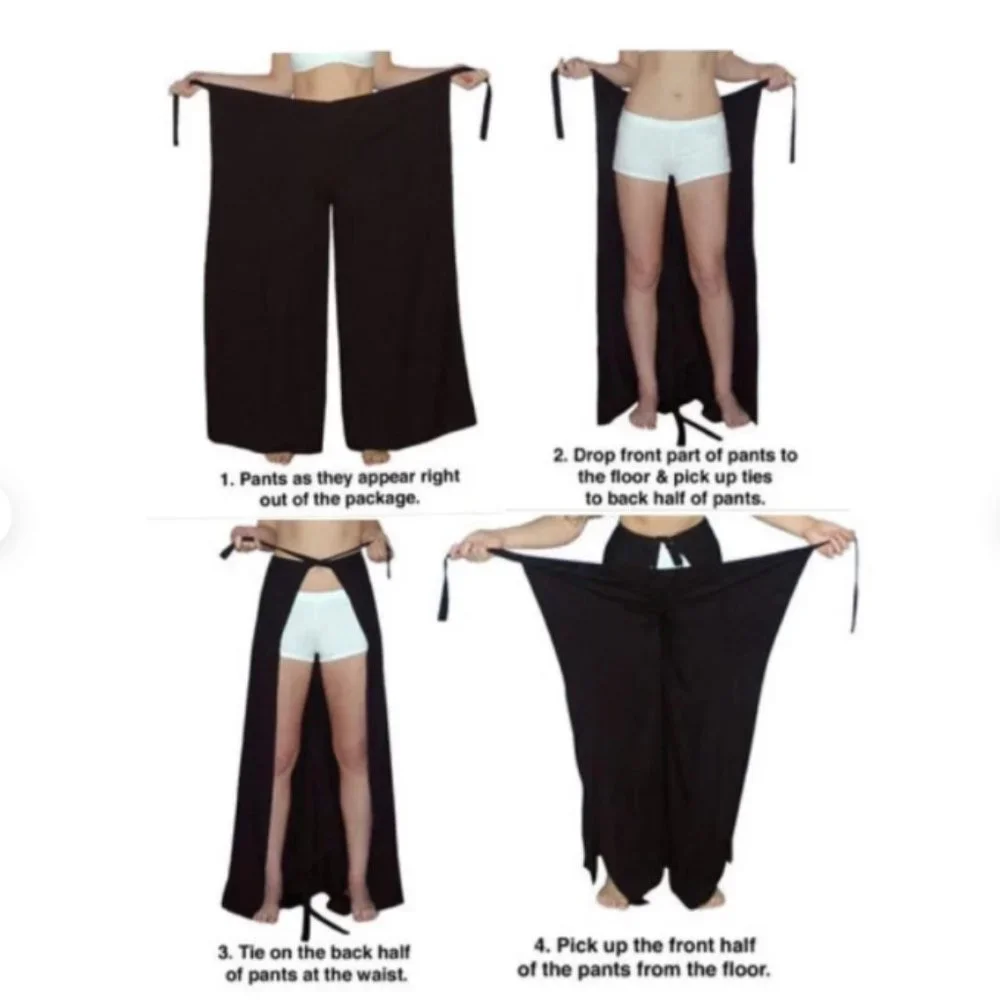 Vintage 2 piece wrap palazzo pants with Halter top Made in India 100% Rayon - Picture 3 of 10